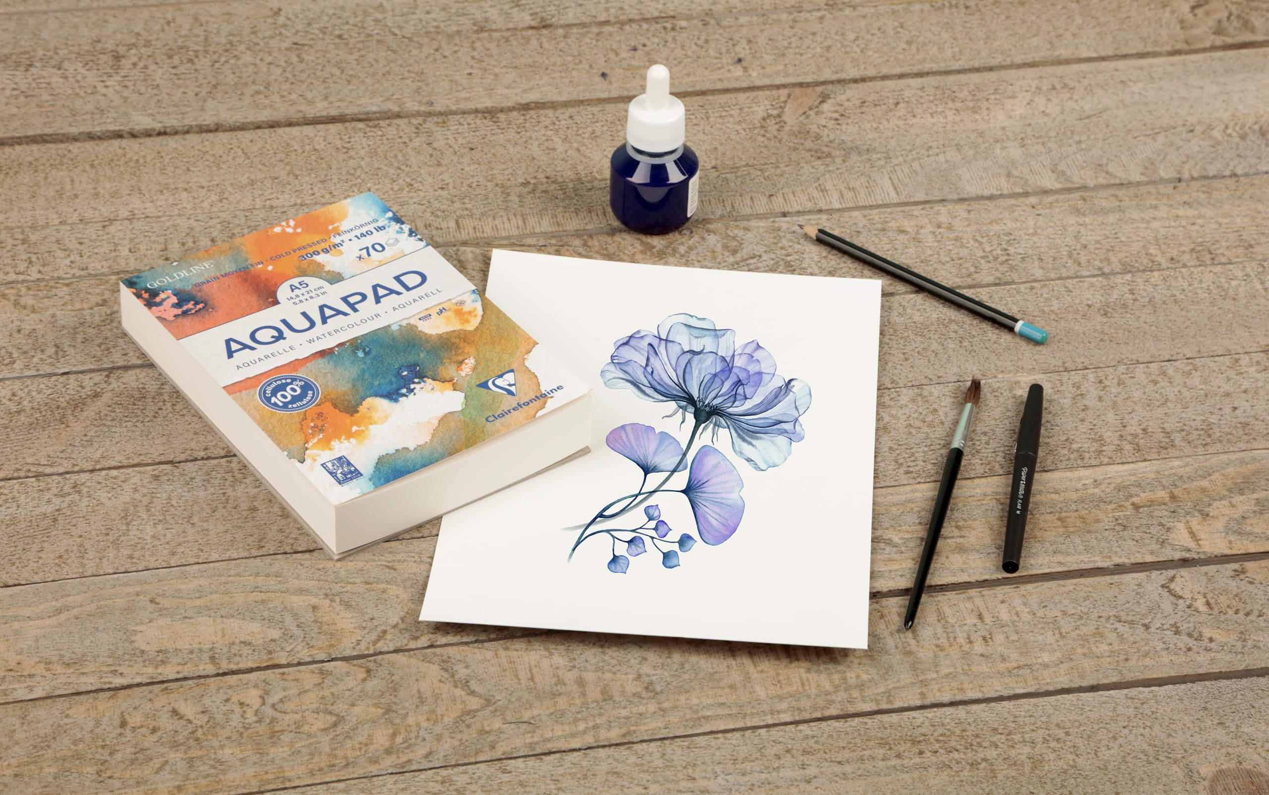 clairefontaine-aquapad-975720c-aquarellblock-a5-70-blatt-300g-mittelfein image 8