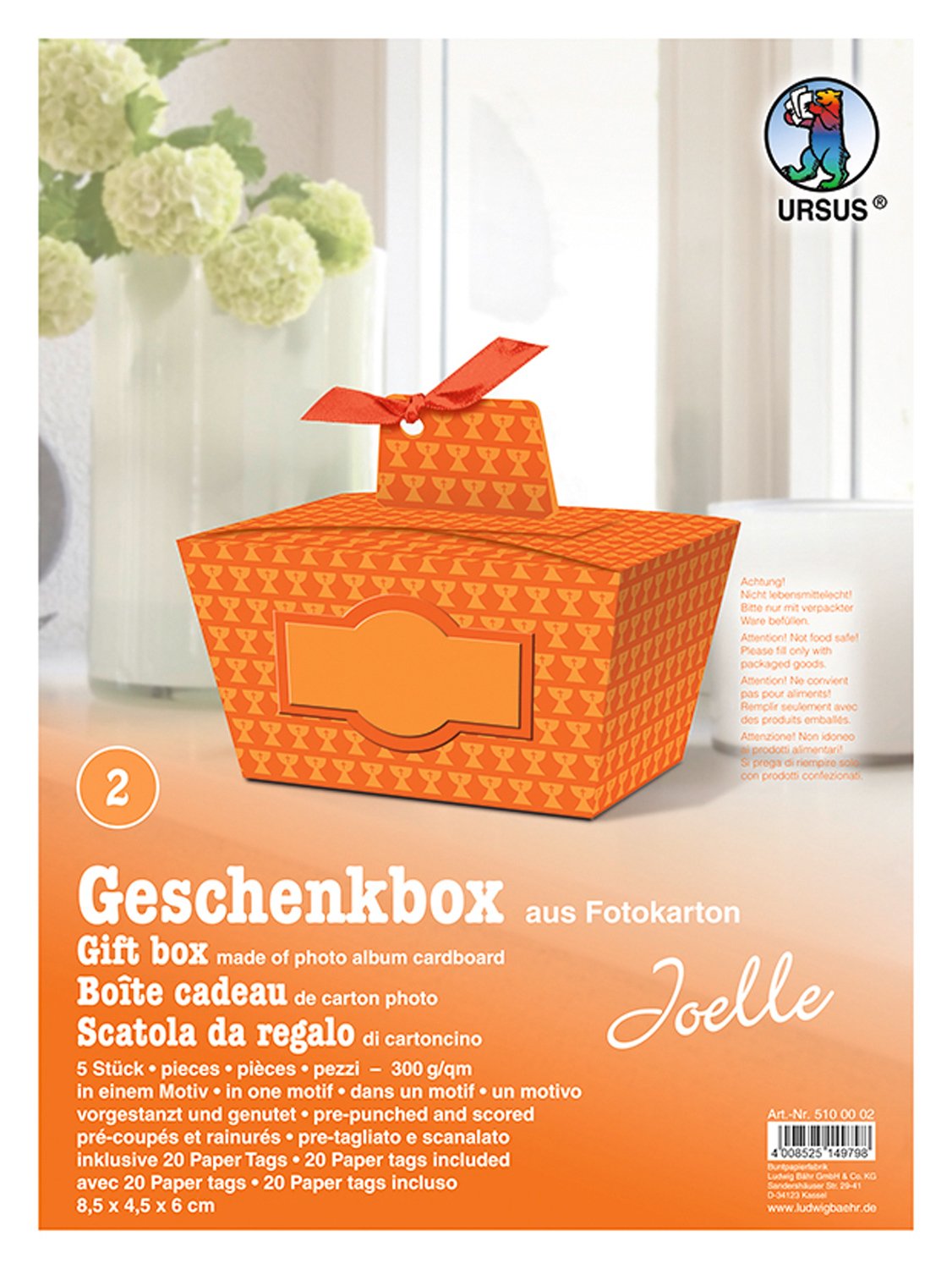 ursus-joelle-geschenkbox-kelche-orange-5-st-ck-mit-paper-tags image 1