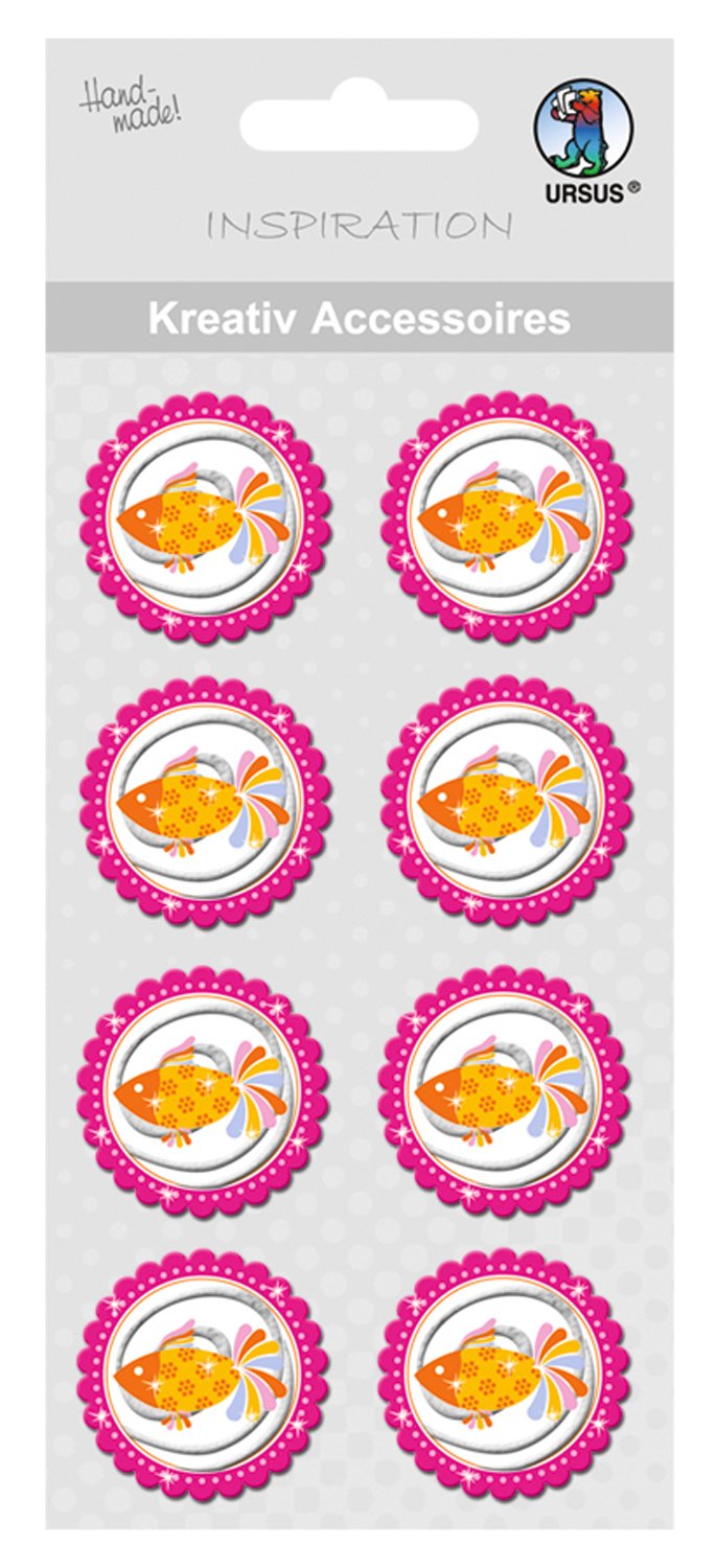 ursus-564000283-kreativ-accessoires-fische-sticker-selbstklebend-rot-orange-8-st image 3