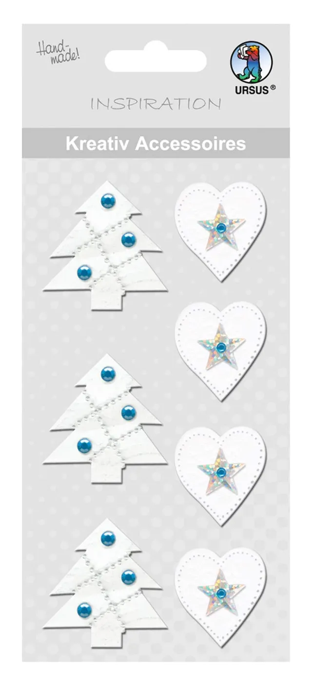 ursus-56400065-kreativ-accessoires-sticker-weihnachtsb-ume-und-herzen-f-r-scrapb image 1