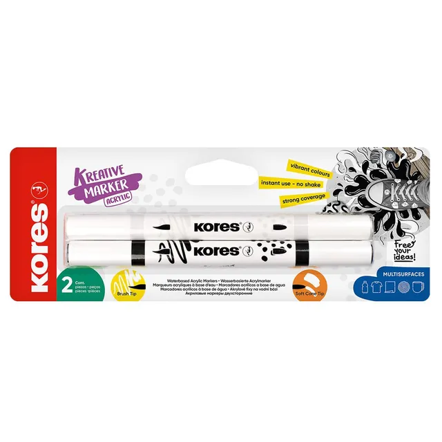 kores-kreative-marker-acryl-duo-tip-set-schwarz-wei-2-st-ck image 1