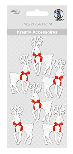 ursus-564000291-kreativ-accessoires-rentier-silber-selbstklebende-weihnachts-sti image 3