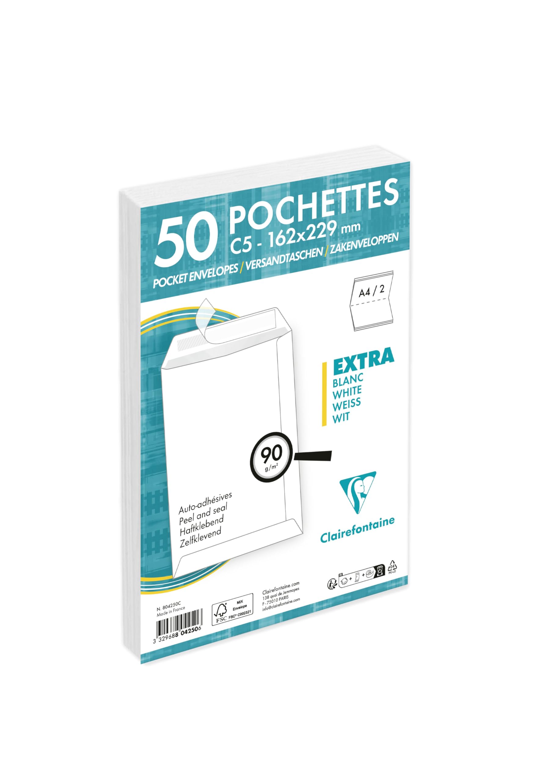 clairefontaine-825015c-versandtaschen-c4-229x324-mm-wei-selbstklebend-120g-15-st image 8