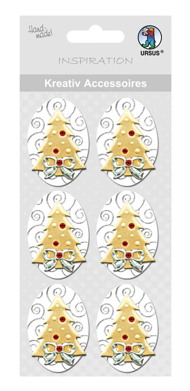ursus-56400076-kreativ-accessoires-weihnachtsbaum-gold-selbstklebend-sticker-f-r image 1