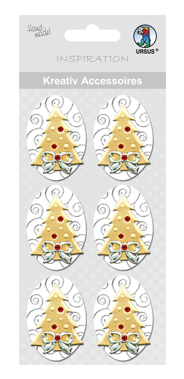 ursus-56400076-kreativ-accessoires-weihnachtsbaum-gold-selbstklebend-sticker-f-r image 1
