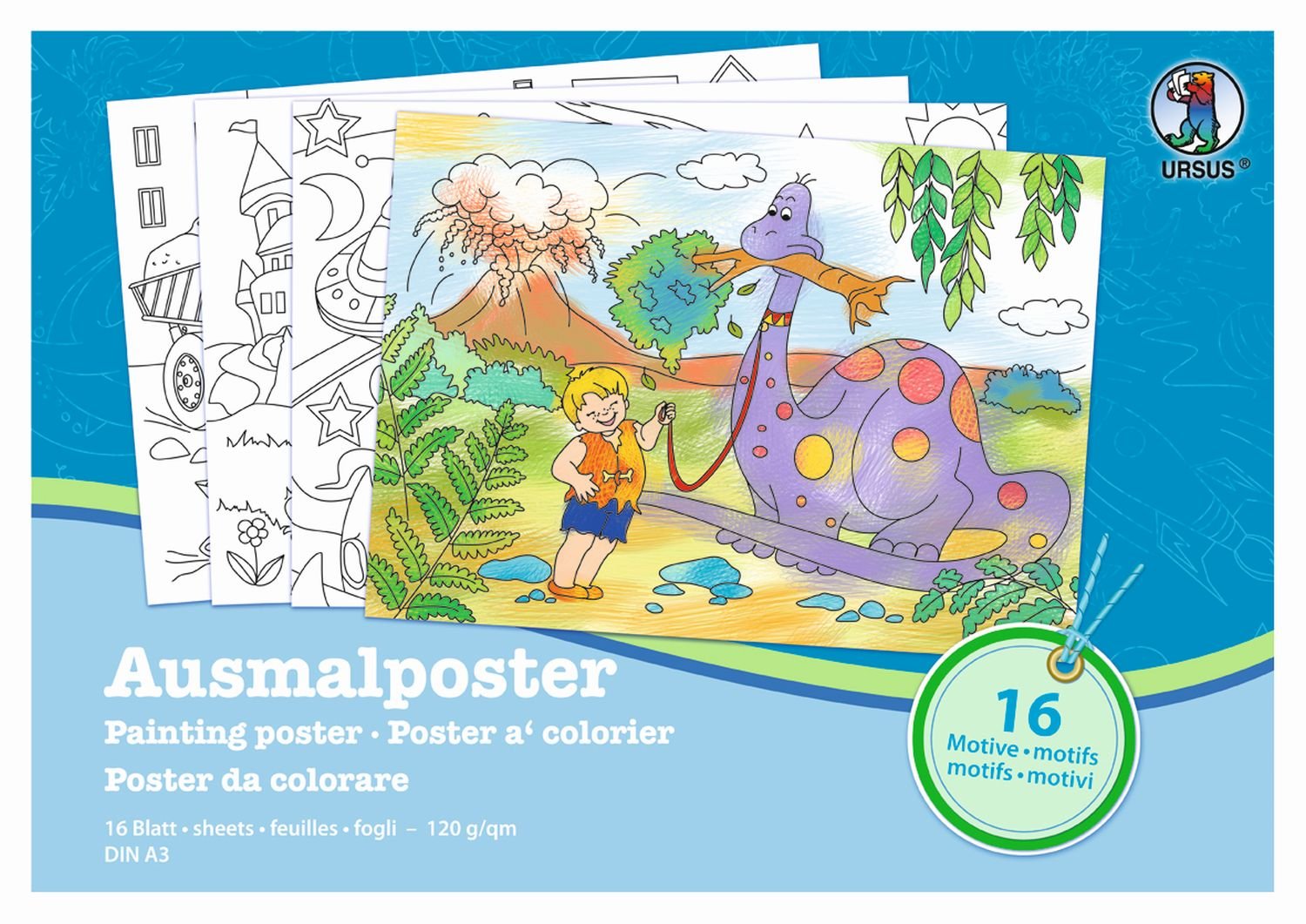 ursus-24460099-ausmalposter-jungen-din-a3-16-blatt-120-g-qm image 1