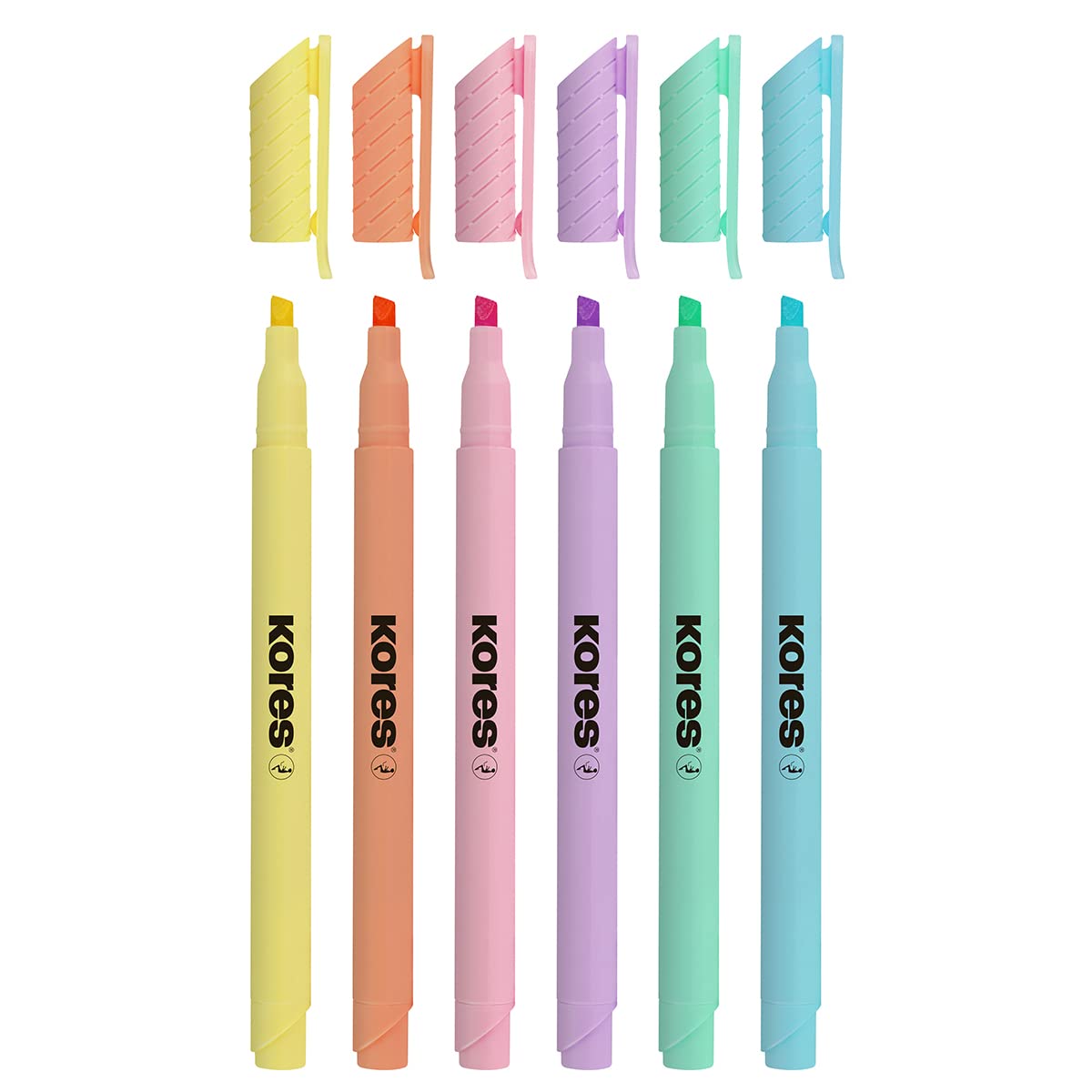 kores-high-liner-pastell-textmarker-set-6-farben-mit-keilspitze image 2