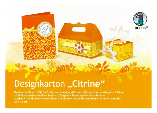 ursus-22610099-designkarton-citrine-24x34cm-200g-20-blatt image 1