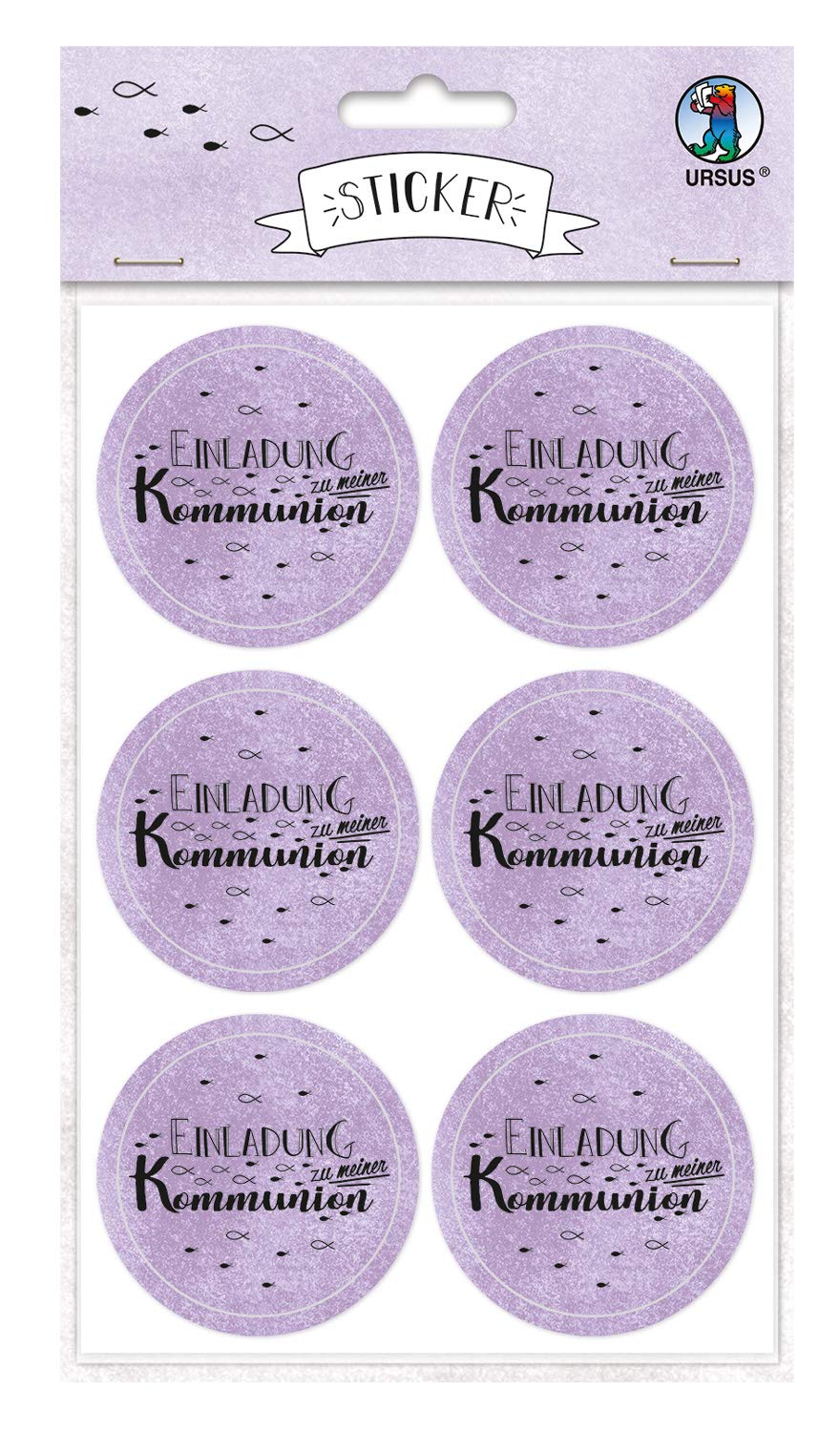 ursus-59510010f-sticker-einladung-zu-meiner-kommunion-flieder-24-st-ck-4-8-cm image 1
