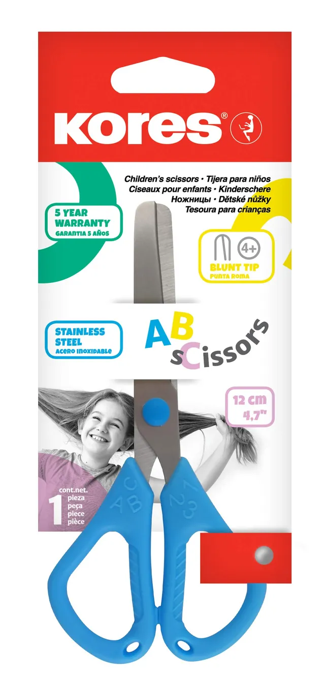 kores-abc-kinderbastelschere-12-cm-bastelschere-ab-4-jahren-f-r-rechts-und-links image 1
