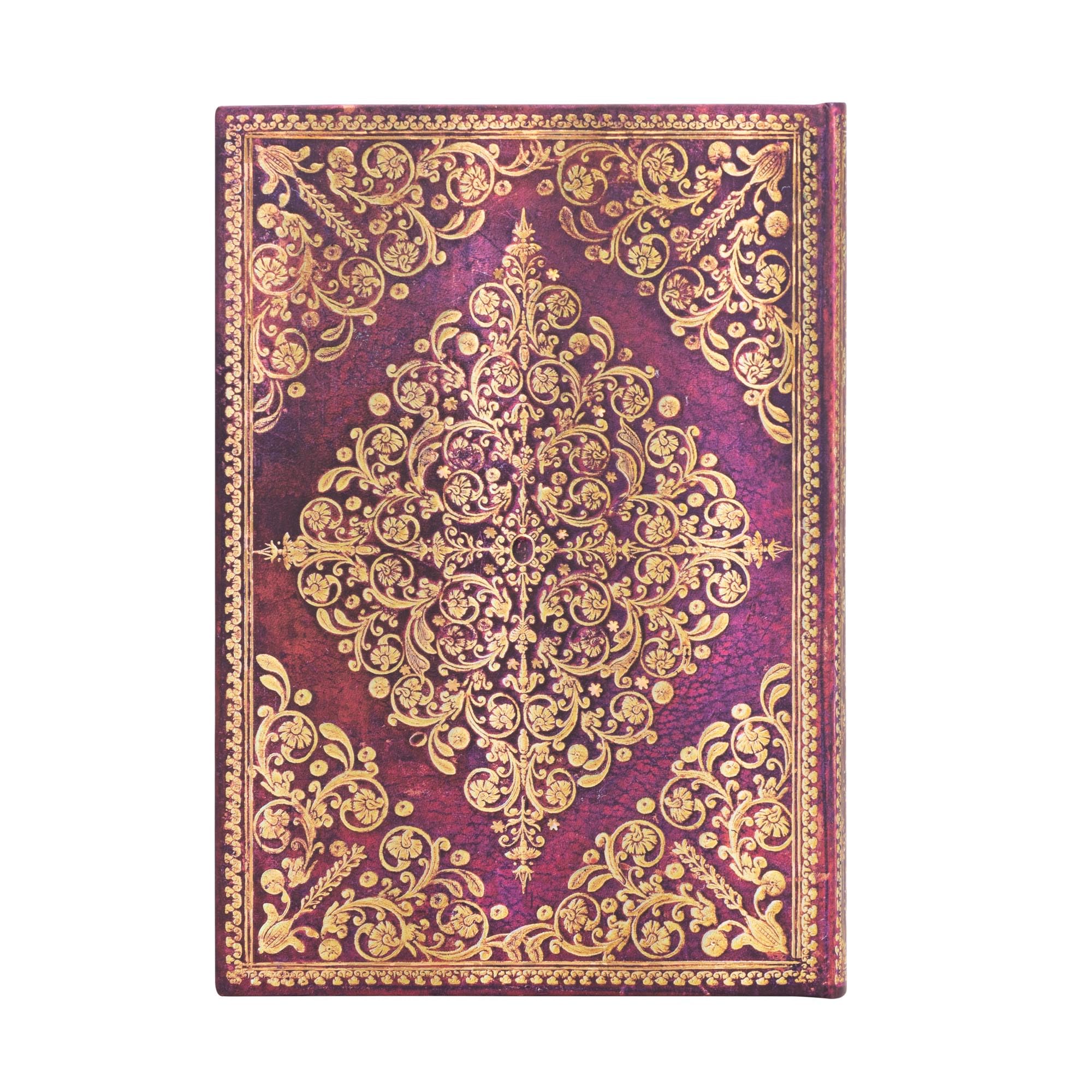 paperblanks-viola-diamond-rosette-midi-notizbuch-unliniert-hardcover-mit-elastik image 2