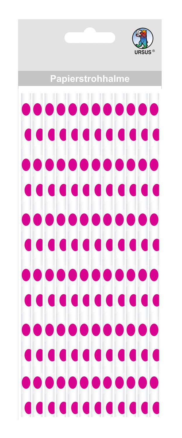 ursus-56750027-papierstrohhalme-mit-punkten-eosin-gr-e-s-24-st-ck image 1