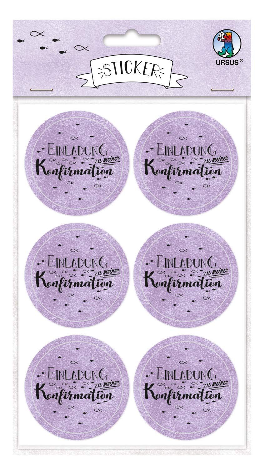 ursus-59510004f-sticker-einladung-zu-meiner-konfirmation-flieder-24-st-ck-selbst image 1