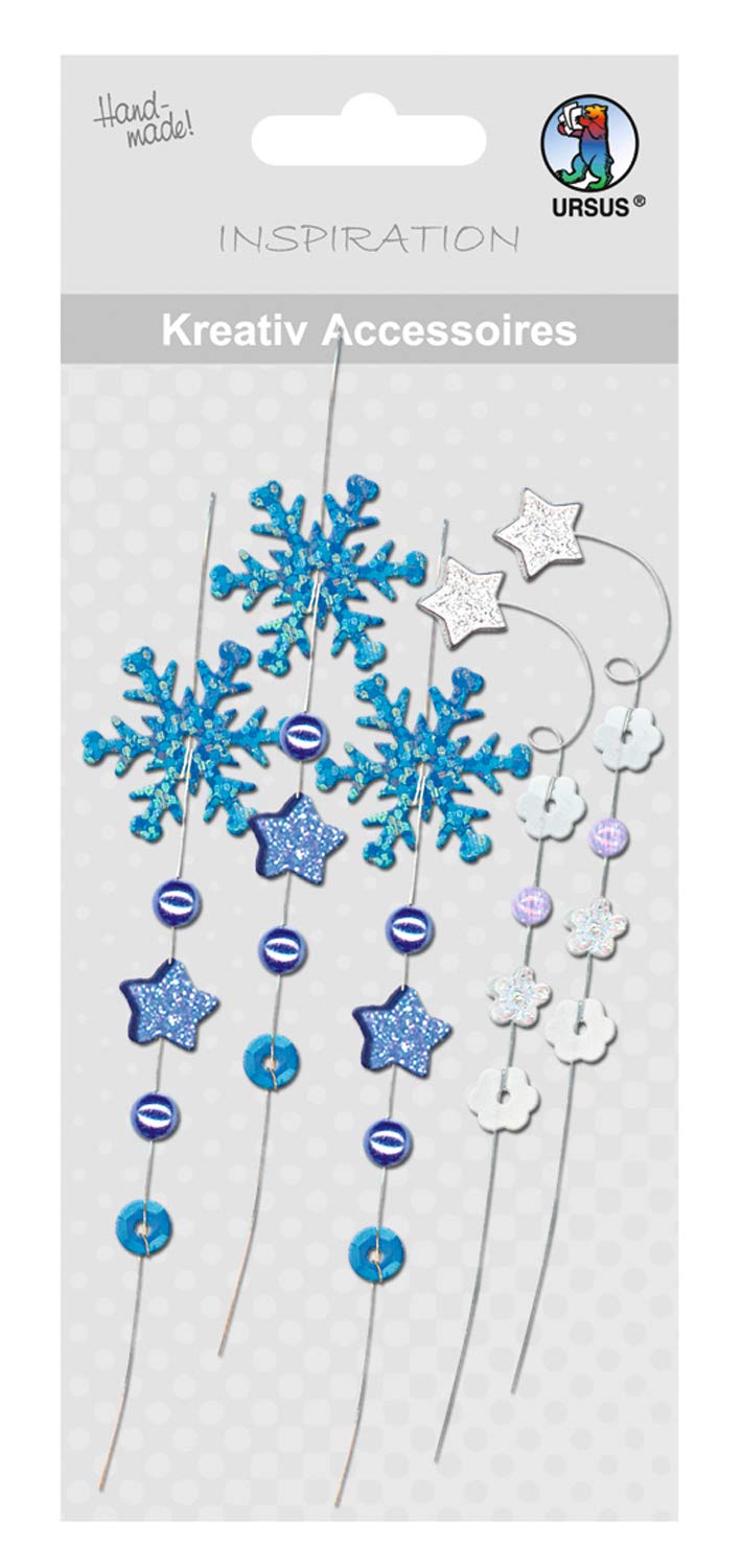 ursus-564000172-kreativ-accessoires-schneeflocke-blau-selbstklebend-5-st-ck image 1