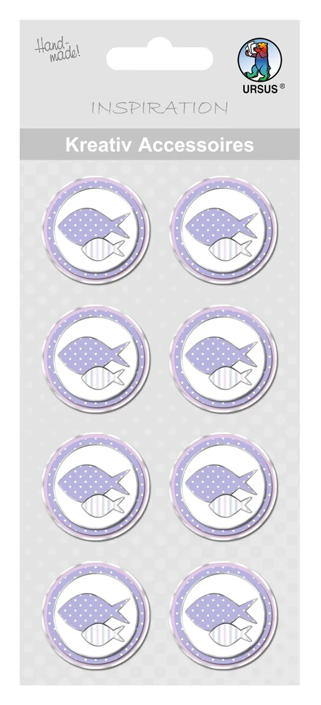 ursus-564000523f-kreativ-accessoires-taufe-m-dchen-selbstklebend-8-st-ck-fisch-m image 1