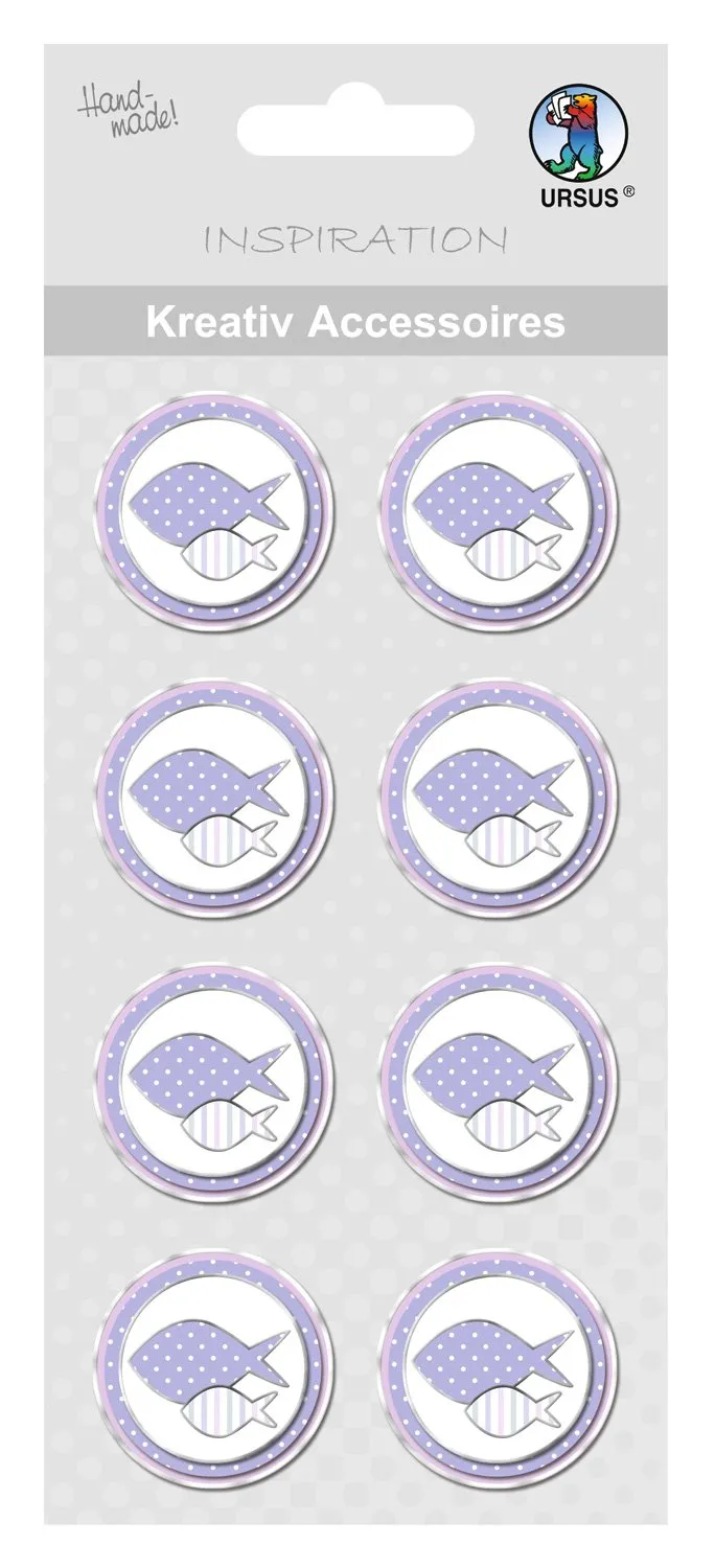 ursus-564000523f-kreativ-accessoires-taufe-m-dchen-selbstklebend-8-st-ck-fisch-m image 1