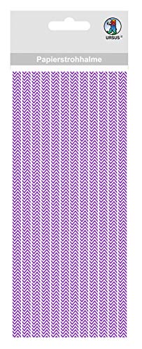 ursus-56760022-papierstrohhalme-mit-chevron-lila-gr-e-m-19-5-cm-16-st-ck image 2