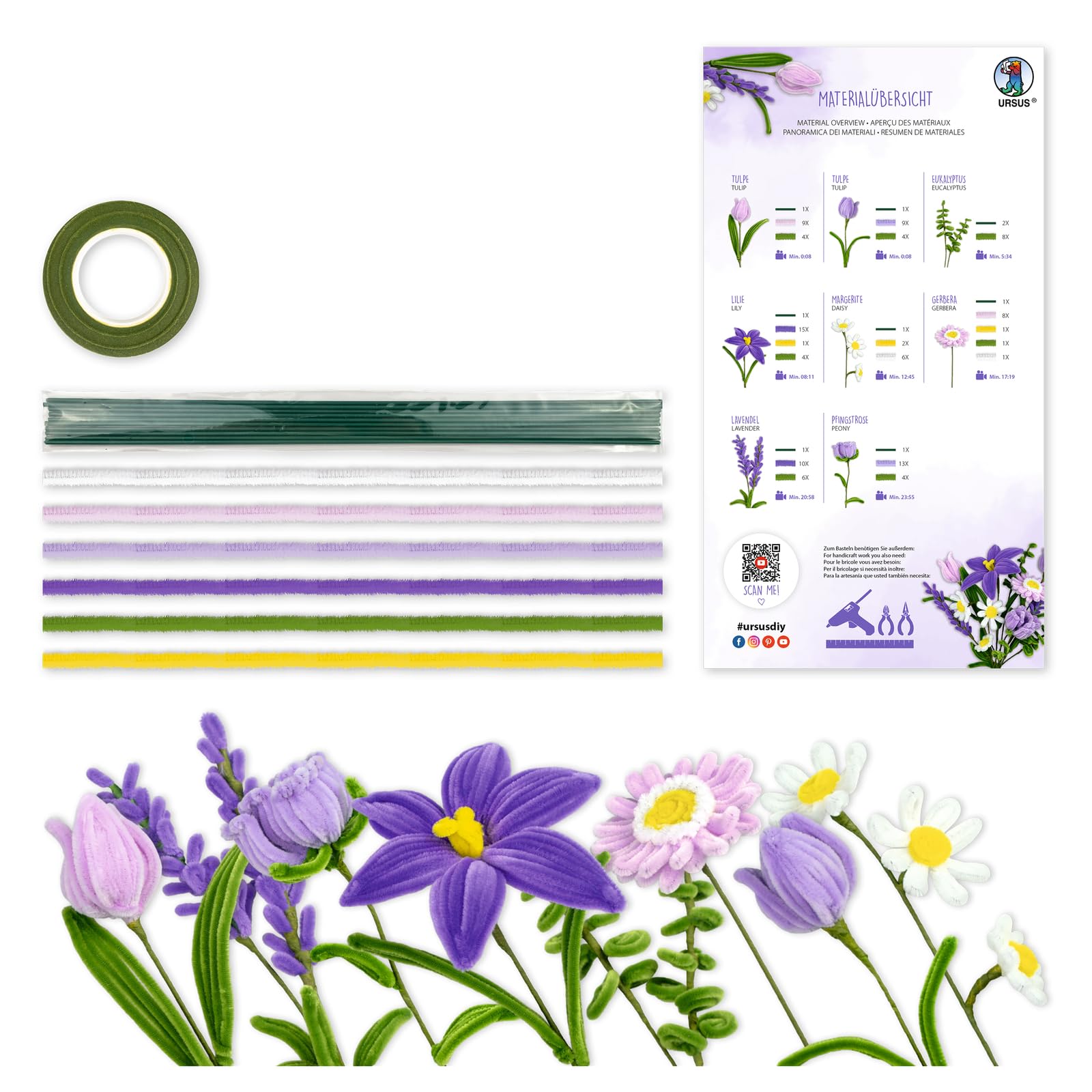 ursus-diy-set-blumen-lila-27040002-blumenstrau-aus-chenilledraht-basteln image 2