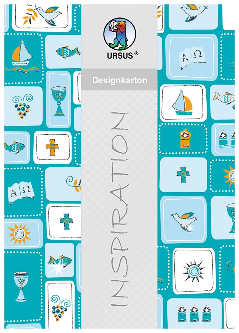 ursus-60484601-designkarton-glory-vierecke-petrol-din-a4-200-g-qm-5-blatt image 1