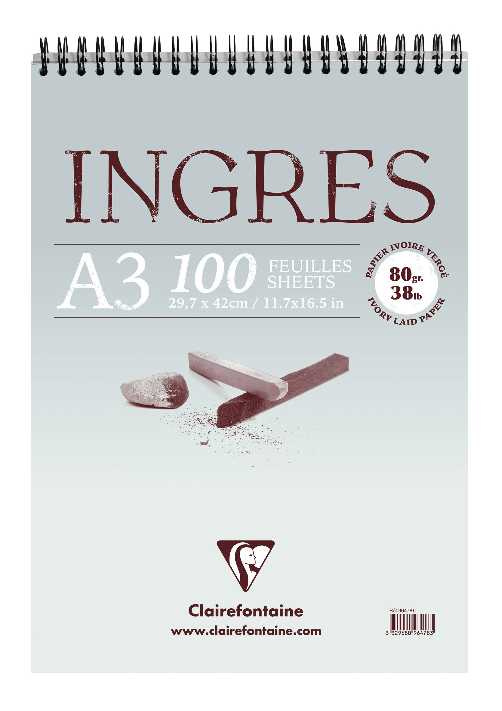 clairefontaine-96478c-zeichenblock-ingres-din-a3-29-7x42cm-100-b-gen-80g-wei-mit image 1