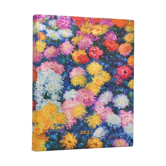 paperblanks-2027-monet-chrysanthemen-ultra-tagesplaner-softcover-mit-gummiband-t image 1