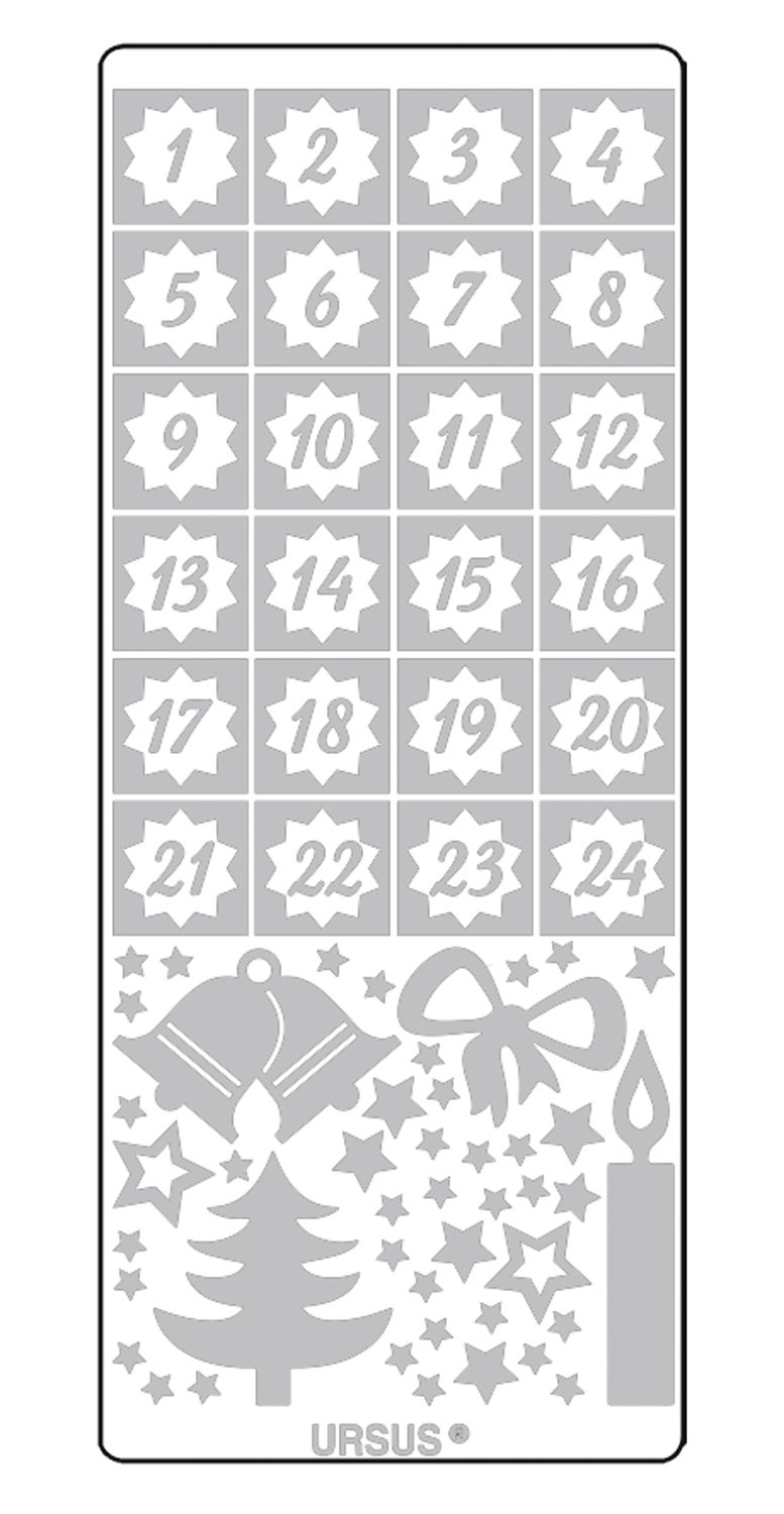 ursus-59310063-kreativ-sticker-weihnachten-2-silber-5-blatt-selbstklebend-10-x-2 image 8