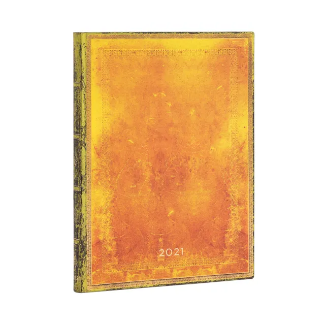 paperblanks-ochre-ultra-12-month-flexis-kalender-2021-old-leather-collection image 1
