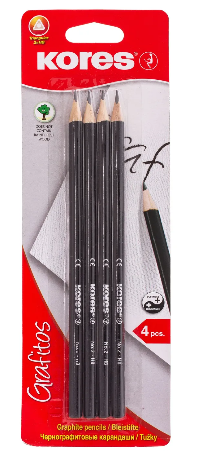 kores-grafitos-bleistifte-hb-dreikant-4-st-ck image 1