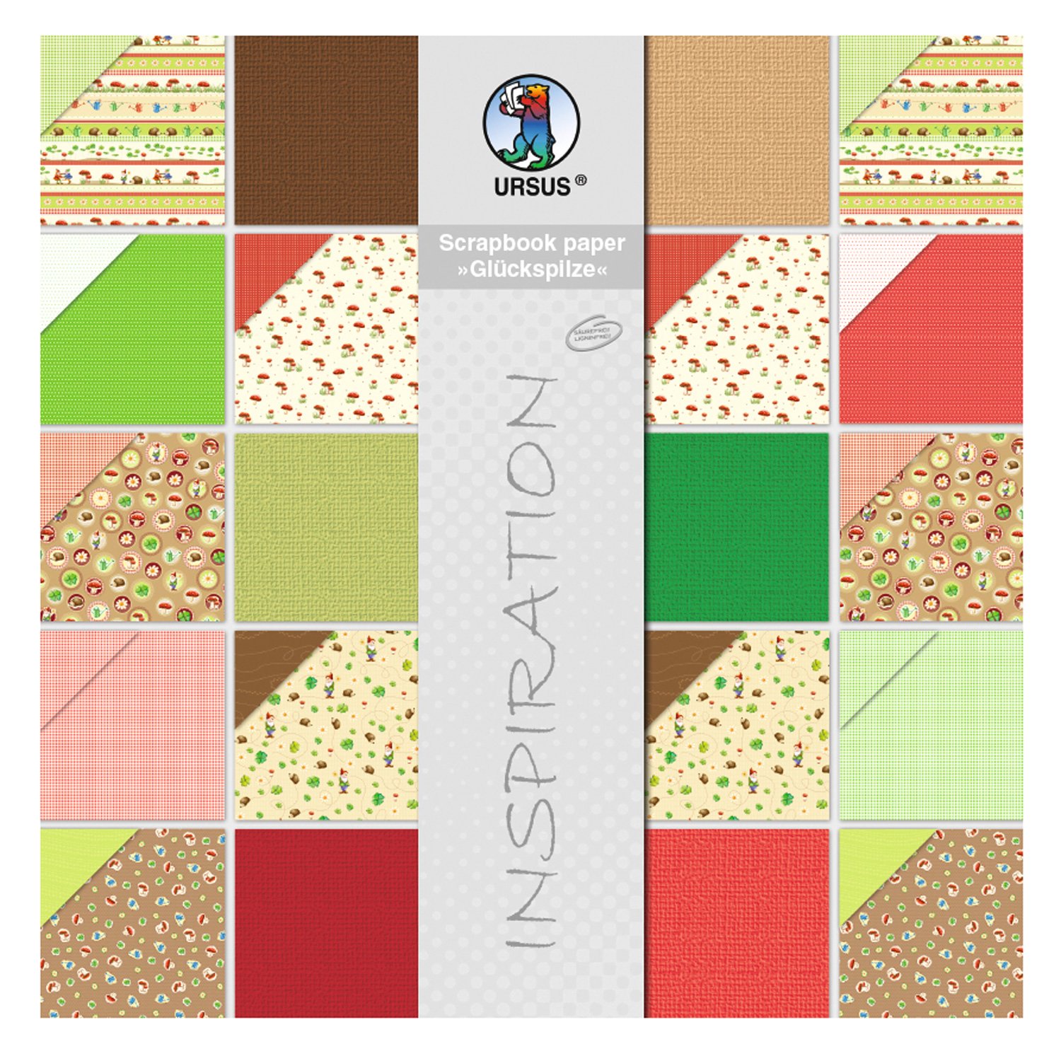 ursus-scrapbook-papierblock-gl-ckspilze-30-5-x-30-5-cm-190-g-qm-20-blatt image 1