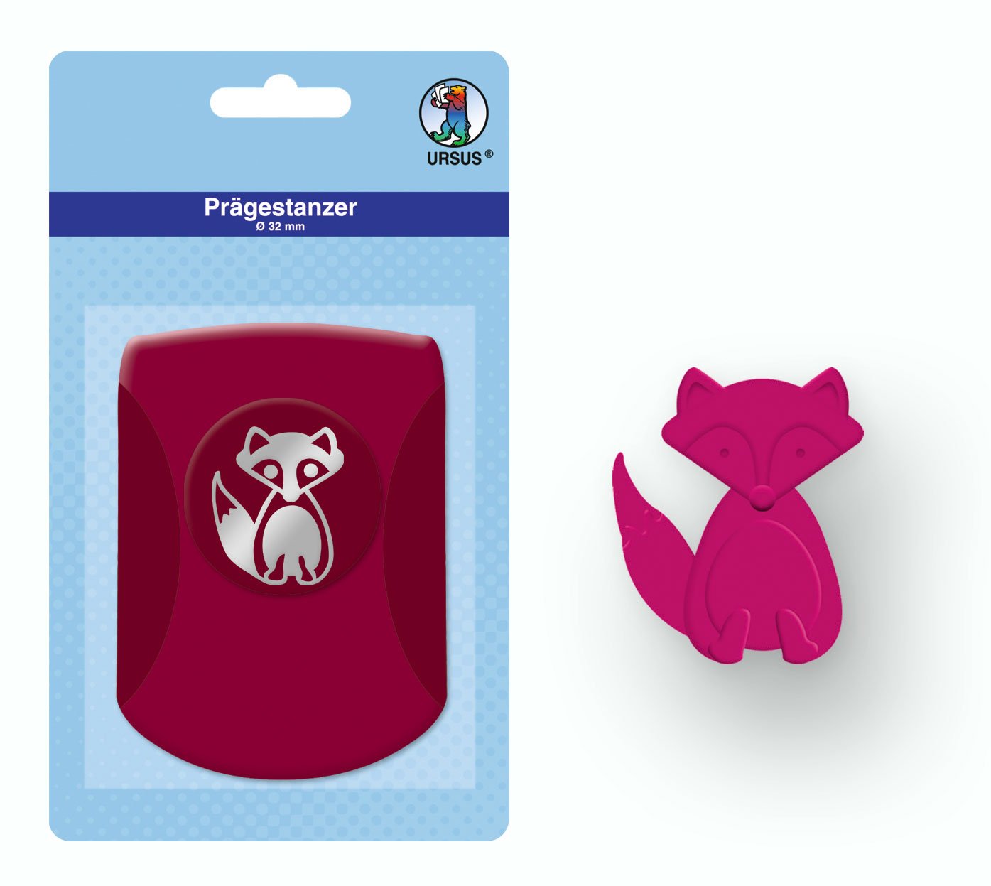ursus-pr-gestanzer-fuchs-rosa-32-mm-f-r-papier-180-240g image 2