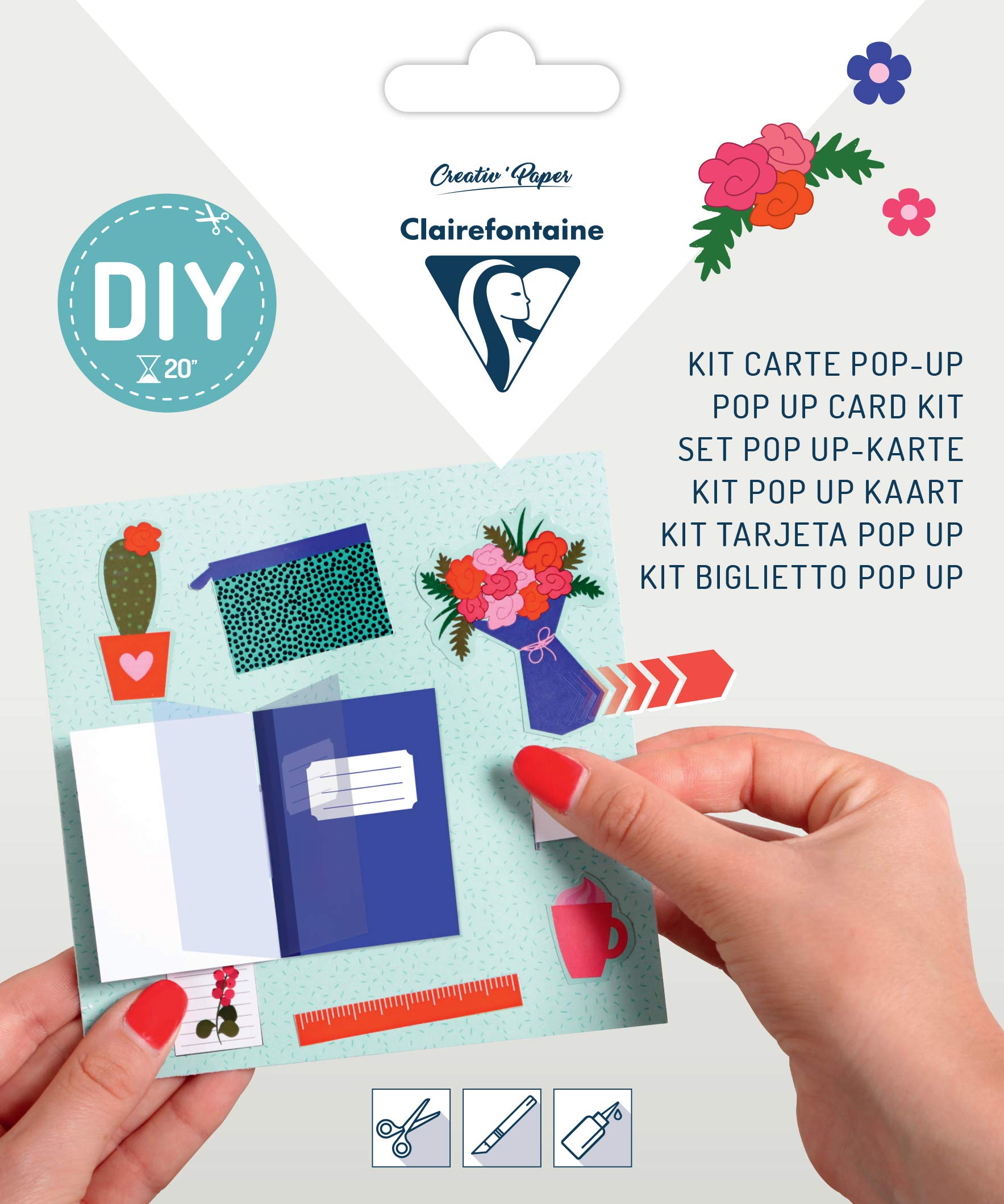 clairefontaine-20018c-pop-up-set-aufmunterung-karte-13-5-x-13-5-cm-umschlag-14-x image 1