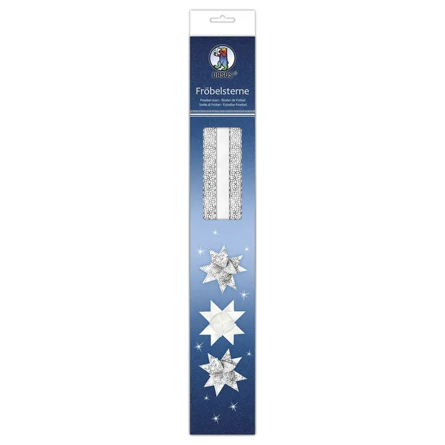 ursus-papierstreifen-f-r-fr-bel-sterne-silber-wei-80-streifen-f-r-20-sterne-1-5- image 1