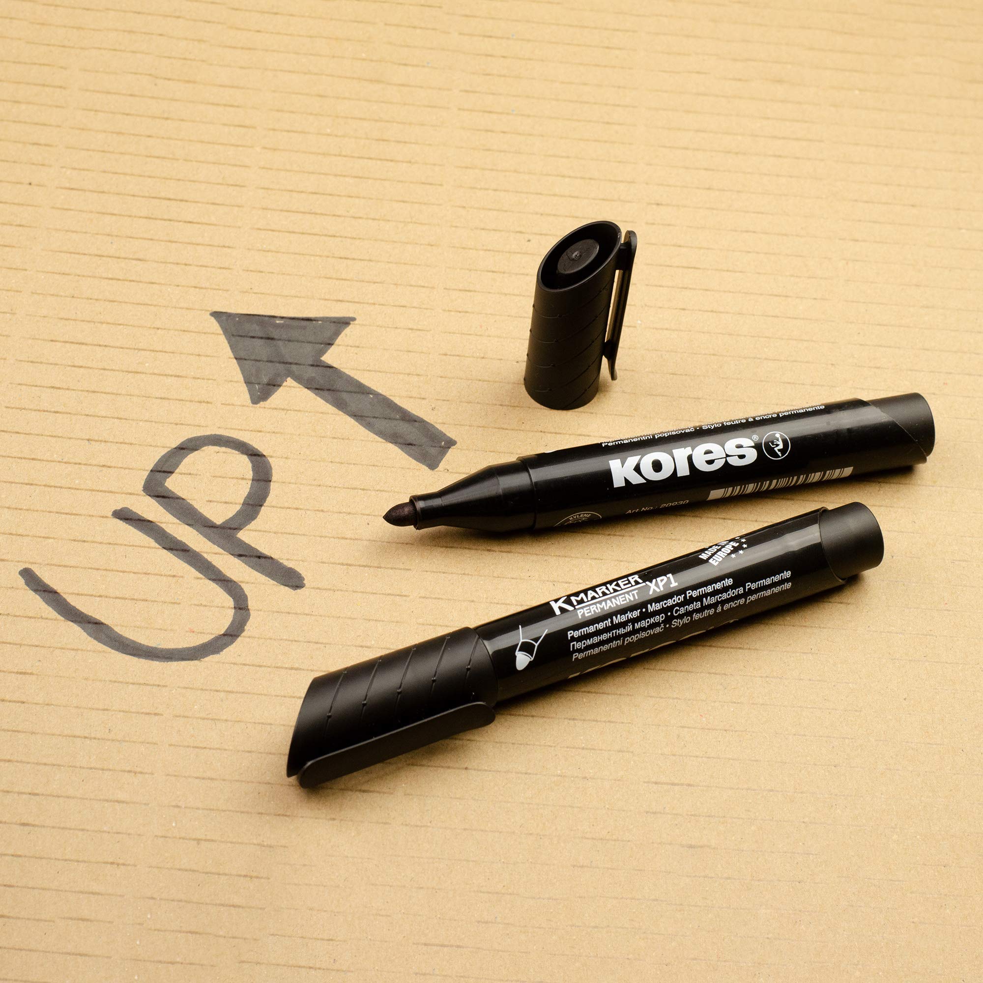 kores-k-marker-xp1-permanent-marker-schwarz-rundspitze-12er-pack image 4