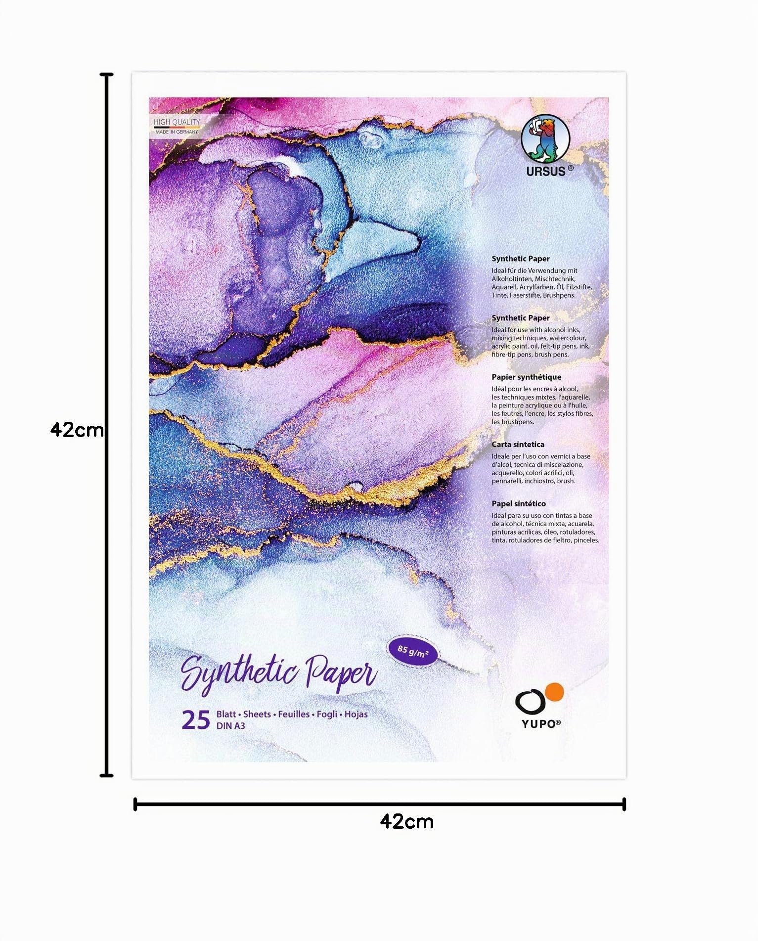 ursus-16264000-yupo-synthetic-paper-din-a3-25-blatt-85-g-qm image 2