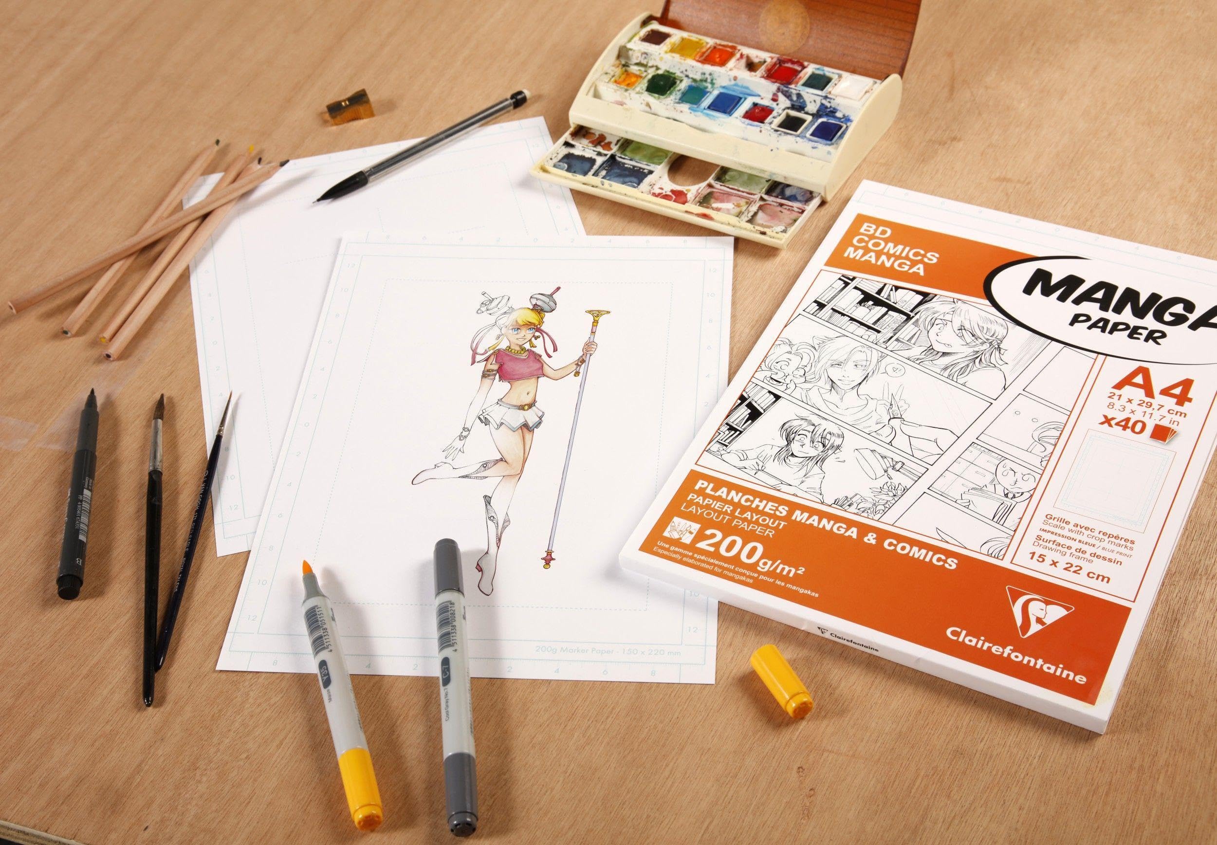 clairefontaine-94044c-manga-etui-bd-comic-zeichenpapier-din-a4-40-blatt-200-g image 6