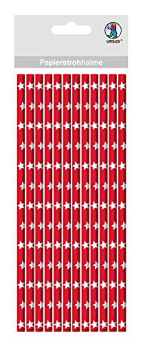 ursus-56770037-papierstrohhalme-mit-sternen-rot-gr-e-l-12-st-ck image 2