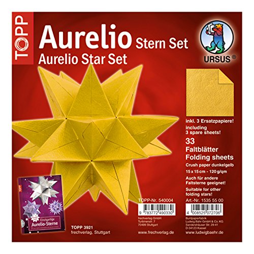 ursus-faltbl-tter-aurelio-stern-crush-paper-dunkelgelb-15x15-cm-33-blatt image 4