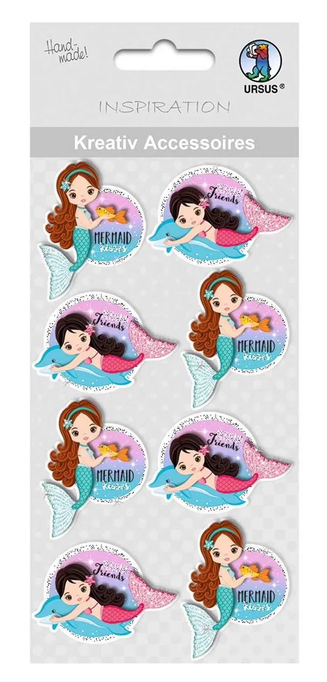 ursus-564000354f-kreativ-accessoires-meerjungfrau-1-selbstklebend-mermaid-8-st-c image 1
