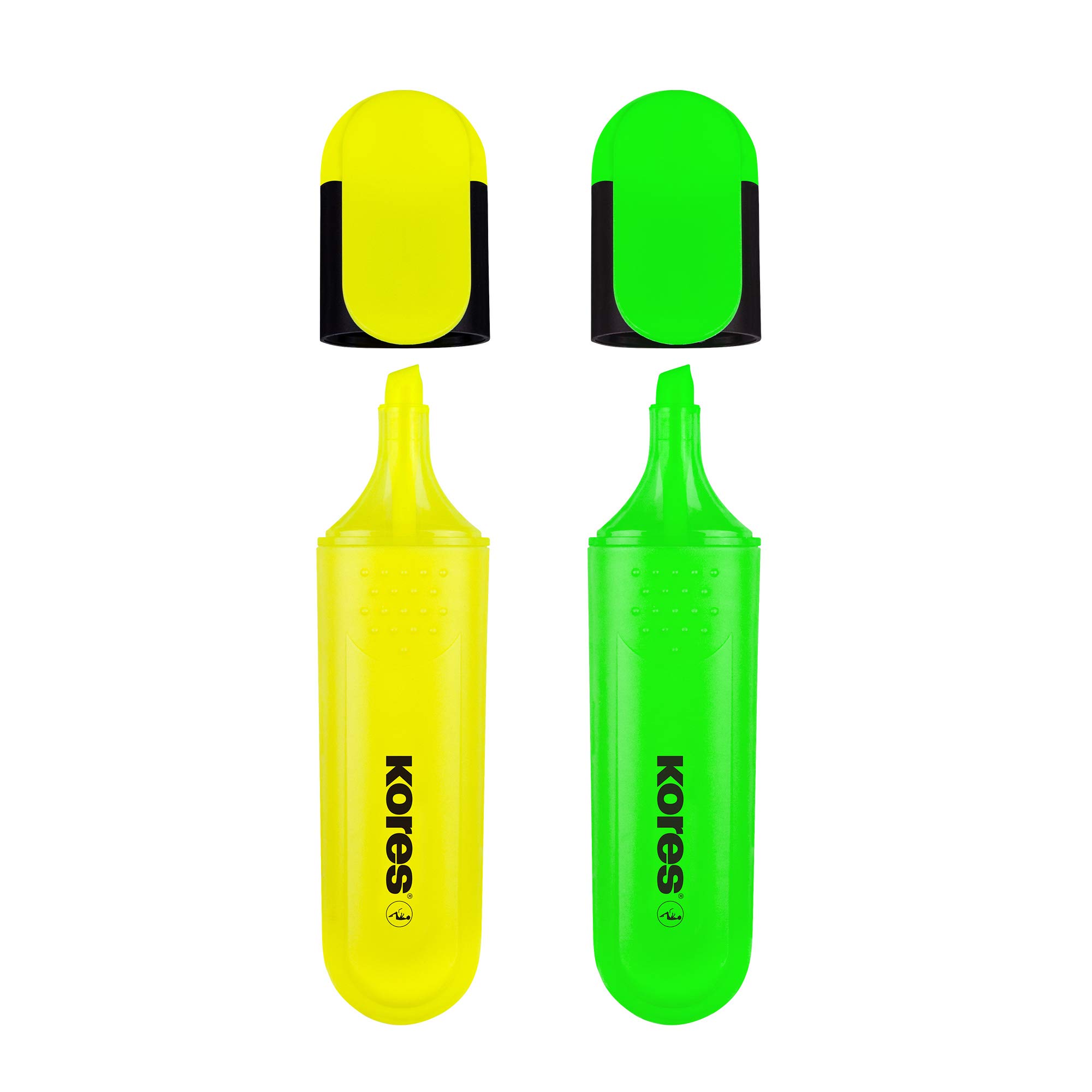 kores-bright-liner-textmarker-2er-set-gelb-gr-n image 3