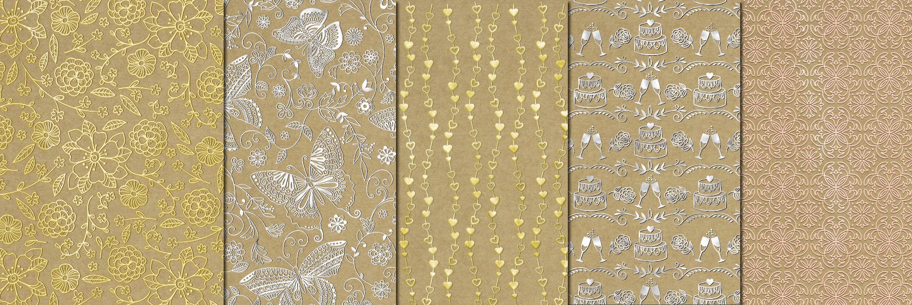 ursus-62384605f-selection-designkarton-ornament-ros-gold-din-a4-250-g-qm-25-blat image 5