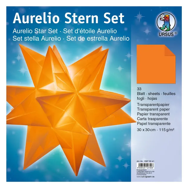 ursus-aurelio-stern-faltbl-tter-15875041-orange-33-blatt-30x30-cm-115g image 1
