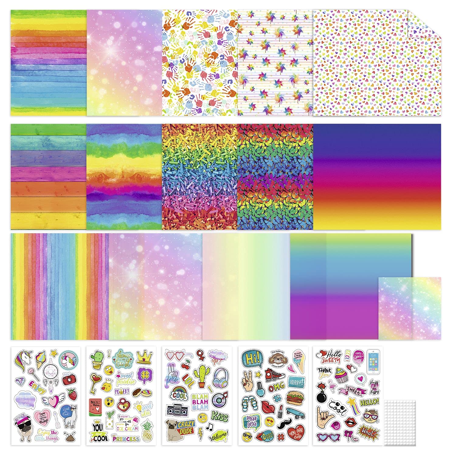 ursus-bastelset-regenbogen-materialmix-mit-papier-faltbl-ttern-und-stanzteilen image 2