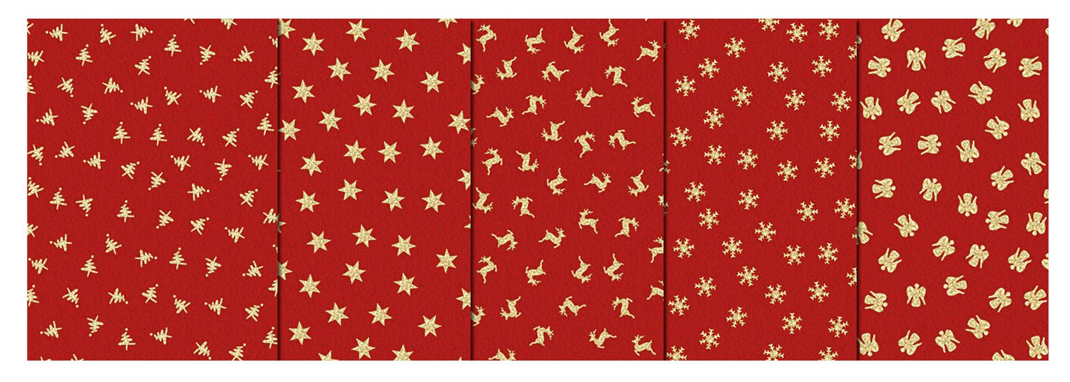 ursus-glitter-filz-gold-rot-20-x-30-cm-150-g-qm-5-bogen image 2