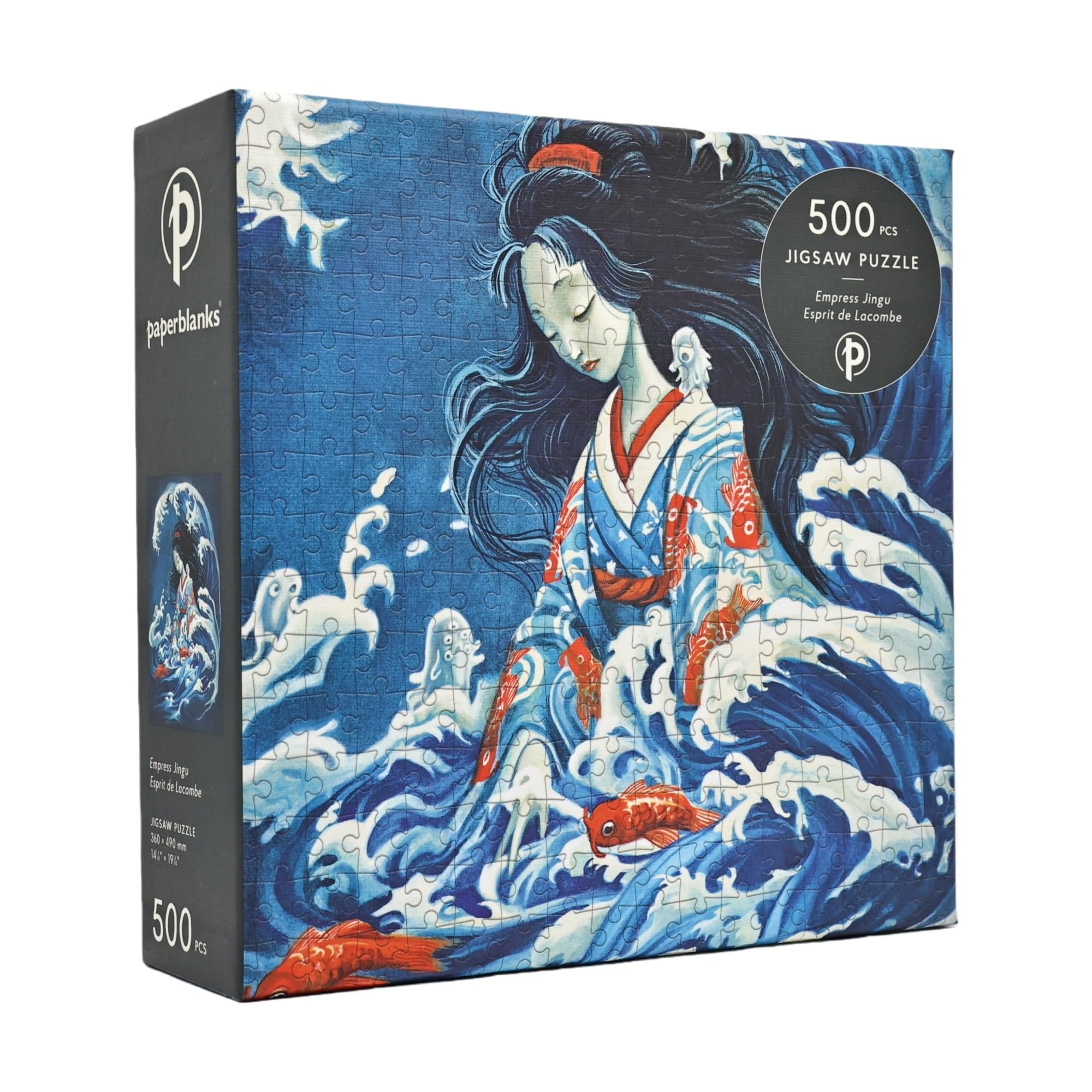 paperblanks-empress-jingu-500-teile-puzzle-esprit-de-lacombe-blau image 1