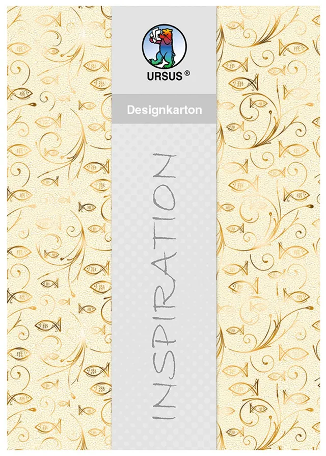 ursus-designkarton-charity-din-a4-fische-gold-200-g-qm-5-blatt image 1