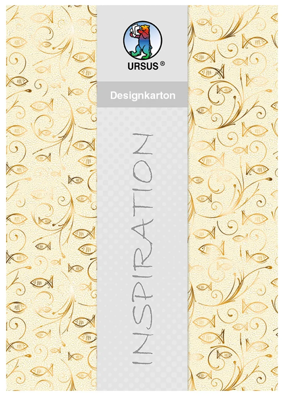 ursus-designkarton-charity-din-a4-fische-gold-200-g-qm-5-blatt image 1