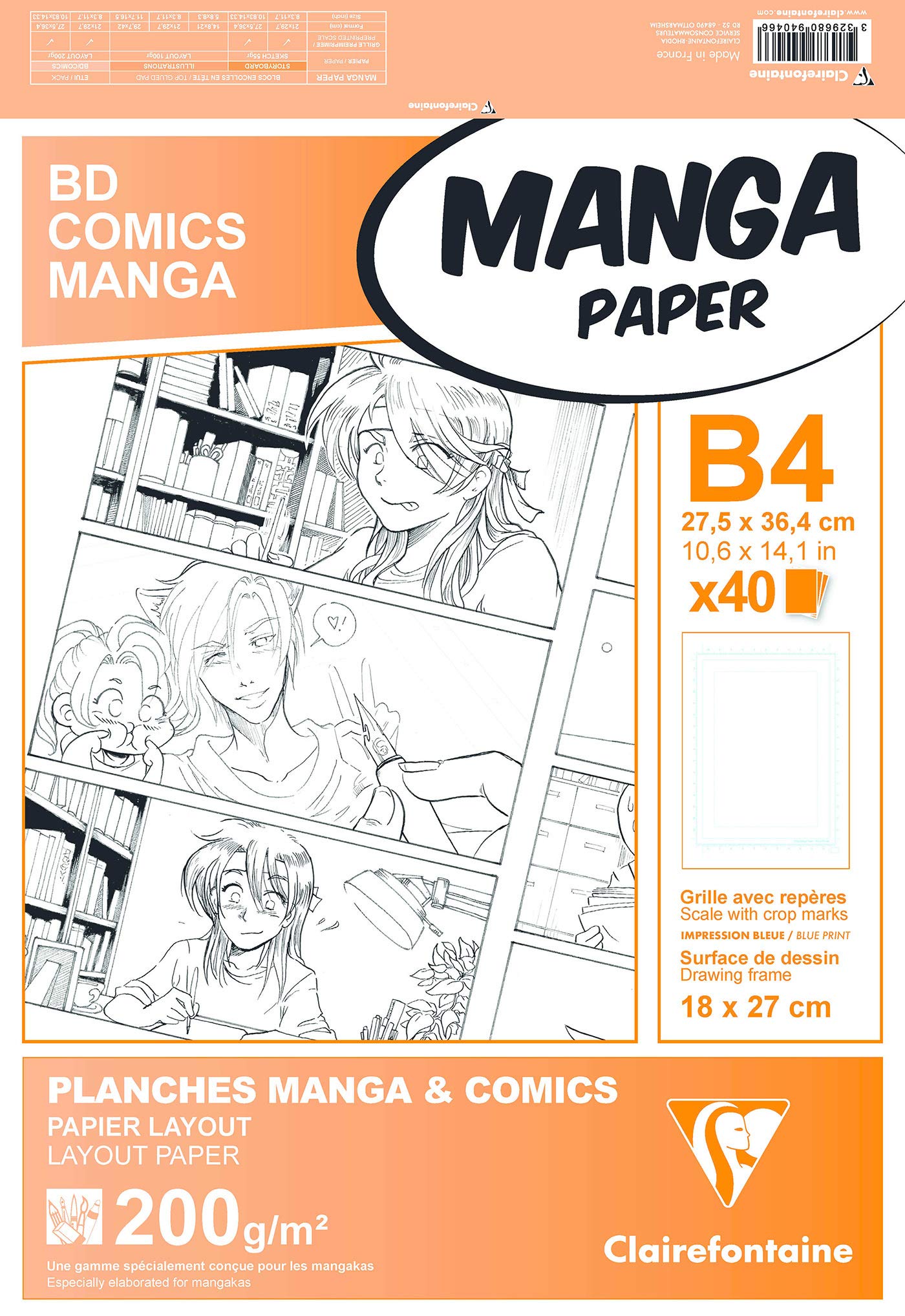 clairefontaine-94044c-manga-etui-bd-comic-zeichenpapier-din-a4-40-blatt-200-g image 8