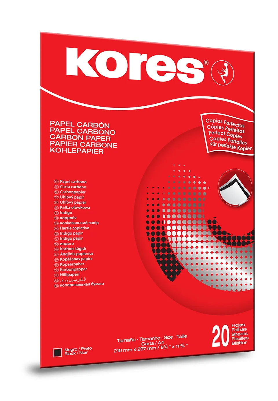 kores-kohlepapier-schwarz-a4-21-x-29-7-cm-20-blatt-wiederverwendbar image 1