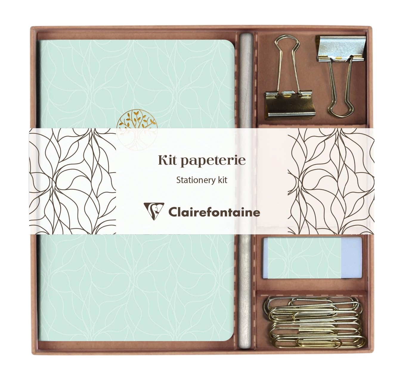 clairefontaine-116095c-schreibwarenset-inspire-11-x-17-cm-notizheft-bleistift-zu image 1