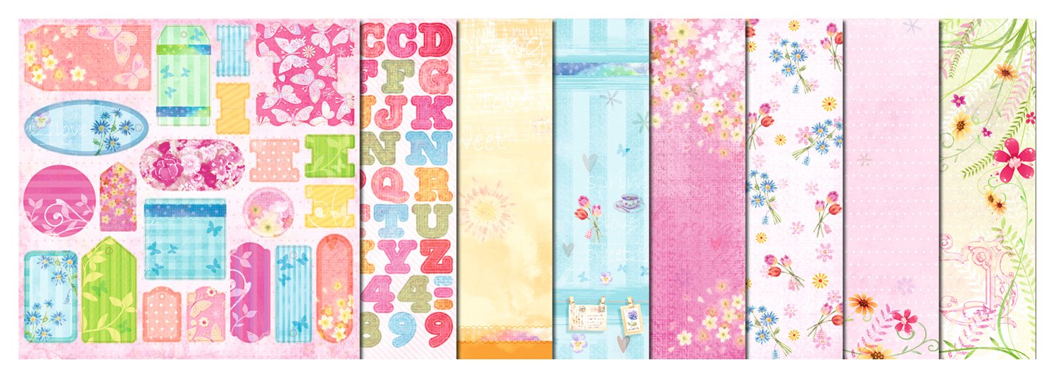 ursus-premium-glitter-collection-fr-hling-scrapbook-set-30-5x30-5-cm image 2